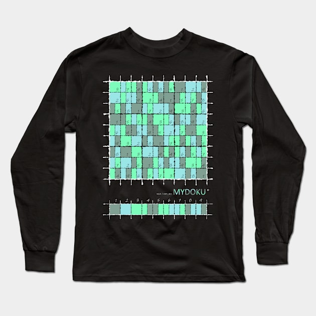 Mydoku_W001_V001_001_F: Sudoku, Sudoku coloring, logic, logic puzzle, holiday puzzle, fun, away from screen Long Sleeve T-Shirt by Mydoku